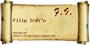 Filip Irén névjegykártya